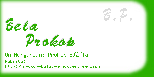bela prokop business card